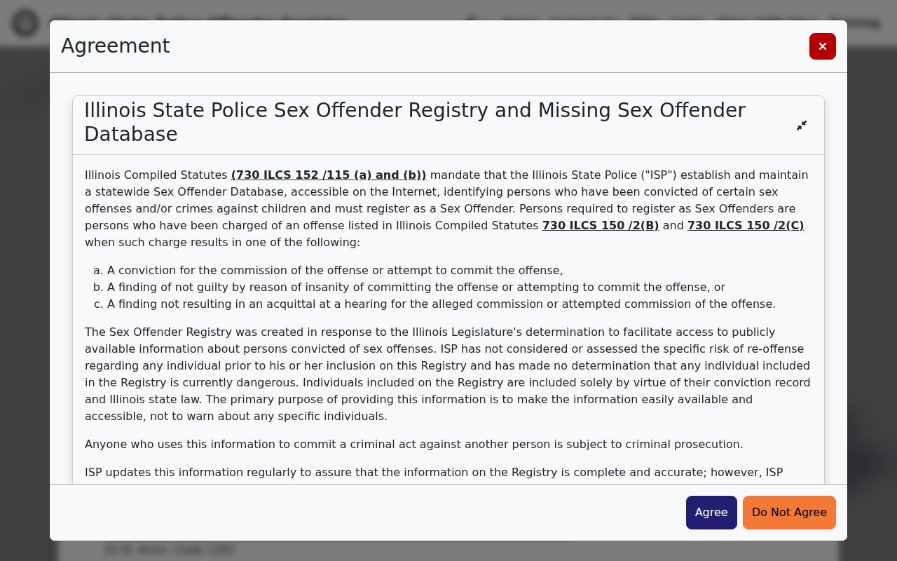 Illinois State Police offender registration overview